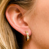 Amorati Clover Diamond Huggie Hoop Earrings, 14K solid gold, .15 carats.