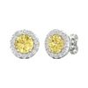 Radiant Bloom 2-Carat Yellow Diamond Studs