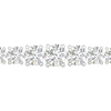 A close-up side view of a 14K white gold tennis bracelet, showing the graduated design with round diamonds getting larger in the center.