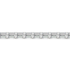Close-up view of emerald cut white diamonds set in a white gold tennis bracelet, highlighting stone clarity, prong setting, and fine jewelry craftsmanship.
