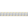 A close-up side view of a 14K yellow gold bracelet, showing a continuous double line of square-cut diamonds.