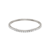 Angled view of the 14K white gold Round Diamond Tennis Bracelet, coiled to showcase the continuous line of lab grown diamonds.
