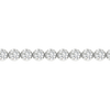 A close-up view of the 14K white gold cup set F VS diamond bracelet, detailing the brilliance of the stones and setting.
