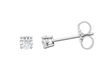 Amorati 1.0 cttw bold power studs, this side view of white gold round diamond stud earrings highlighting diamond brilliance, prong detail, and polished metal finish.