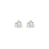 Amorati Bold 1.0 cttw Martini-set stud earring in 10K yellow gold three-prong diamond stud earrings, shown from the front.