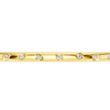 A substantial, high-polish 14k yellow gold wide cuff from the Amorati Fourteen Collection, featuring scattered star and geometric insets with shimmering round lab-grown diamonds.