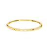 A substantial, high-polish 14k yellow gold wide cuff from the Amorati Fourteen Collection, featuring scattered star and geometric insets with shimmering round lab-grown diamonds.
