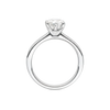 A profile view of the Marquise cut diamond engagement ring in 14k white gold with a plain band and solitaire setting