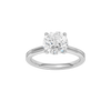A front view of the Round cut diamond engagement ring in 14k white gold with a plain band and solitaire setting