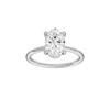 A front view of the Oval cut diamond engagement ring in 14k white gold with a plain band and solitaire setting