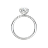 A profile view of the Round cut diamond engagement ring in 14k white gold with a plain band and solitaire setting