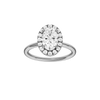 A front view of the Oval cut diamond engagement ring in 14k white gold with a plain band and solitaire setting