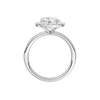 A profile view of the Round cut diamond engagement ring in 14k white gold with a plain band and solitaire setting