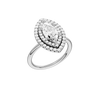 A three-quarter view of the Marquise cut diamond engagement ring in 14k white gold with a plain band and solitaire setting