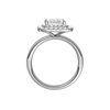 A profile view of the Princess cut diamond engagement ring in 14k white gold with a plain band and solitaire setting