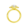 A three-quarter view of the Round cut diamond engagement ring in 14k yellow gold with a plain band and solitaire setting