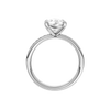 A profile view of the Pear cut diamond engagement ring in platinum with a channel band and solitaire setting
