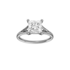 A front view of the Princess cut diamond engagement ring in 14k white gold with a plain band and solitaire setting