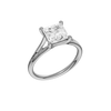 A three-quarter view of the Princess cut diamond engagement ring in 14k white gold with a plain band and solitaire setting
