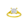 A front view of the Princess cut diamond engagement ring in 14k white gold with a plain band and solitaire setting