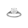 A front view of the Round cut diamond engagement ring in platinum with a plain band and solitaire setting