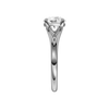 A side view of the Round cut diamond engagement ring in 14k white gold with a plain band and solitaire setting