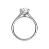 A profile view of the Round cut diamond engagement ring in 14k white gold with a plain band and solitaire setting