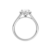 A profile view of the Marquise cut diamond engagement ring in platinum with a plain band and solitaire setting