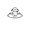 A front view of the Oval cut diamond engagement ring in 14k white gold with a plain band and solitaire setting