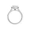 A profile view of the Oval cut diamond engagement ring in 14k white gold with a plain band and solitaire setting
