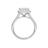 A profile view of the Princess cut diamond engagement ring in 14k white gold with a plain band and solitaire setting
