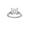 A front view of the Princess cut diamond engagement ring in 14k white gold with a prong band and solitaire setting
