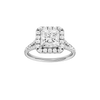 A front view of the Princess cut diamond engagement ring in 14k white gold with a prong band and solitaire setting