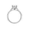 A platinum view of the Marquise cut diamond engagement ring in platinum with a diamond channel band and split setting