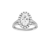 A front view of the Round cut diamond engagement ring in 14k white gold with a plain band and solitaire setting