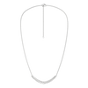 Amorati Diamonds, Petite Graduated Diamond Curve Necklace, 1 total carat, 14K white gold, u-shape, back side of necklace.