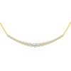 Amorati Diamonds, Petite Graduated Diamond Curve Necklace, 1 total carat, 14K yellow gold, u-shape close up image.
