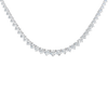 A close-up of the 14K white gold graduating diamond necklace (Daily Centerpoint), highlighting the elegant tennis necklace setting.
