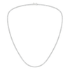 A full top-down view of The Daily Standard 14K white gold F VS diamond tennis necklace.
