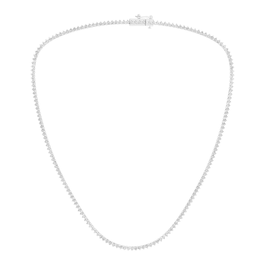 Zoomed out front view of the  white gold Mirrorball  Diamond necklace featuring continuous diamond brilliance with a refined, elegant silhouette.