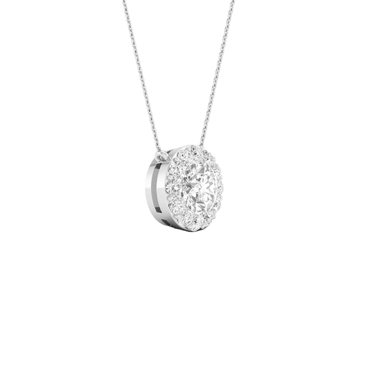 Maximalist Round Solitaire Diamond Pendant
