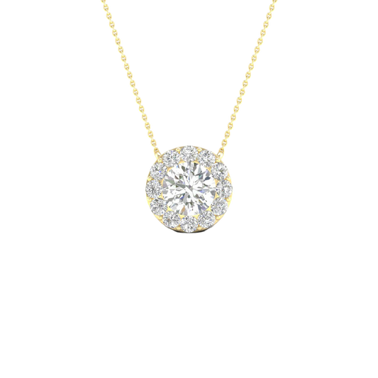 Maximalist Round Solitaire Diamond Pendant