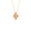 Back view of a rose gold floral diamond pendant necklace displaying polished metal backing and clean, modern construction.