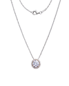 Front view showing the high-polish white gold setting of The Amorati L'Unico Solitaire bold diamond pendant.