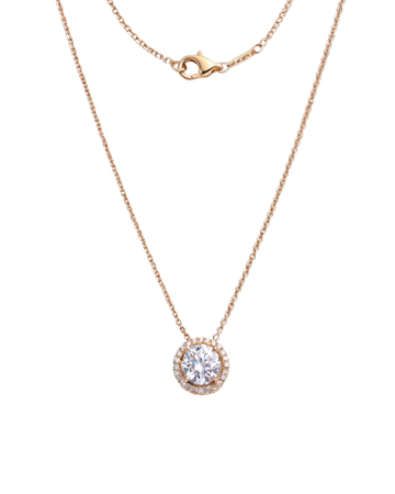 Front view showing the high-polish yellow gold setting of The Amorati L'Unico Solitaire bold diamond pendant.