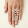 Diamond carat sizes on a hand