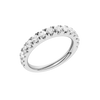 A brilliant 14k white gold 2/3 eternity ring showcasing a shimmering row of premium round-cut lab-grown diamonds.