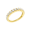 A sophisticated 14k yellow gold wedding band featuring 0.75 total carats of round-cut lab-grown diamonds in a classic 2/3 eternity setting.