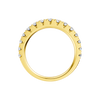 A sophisticated 14k yellow gold wedding band featuring 0.75 total carats of round-cut lab-grown diamonds in a classic 2/3 eternity setting.
