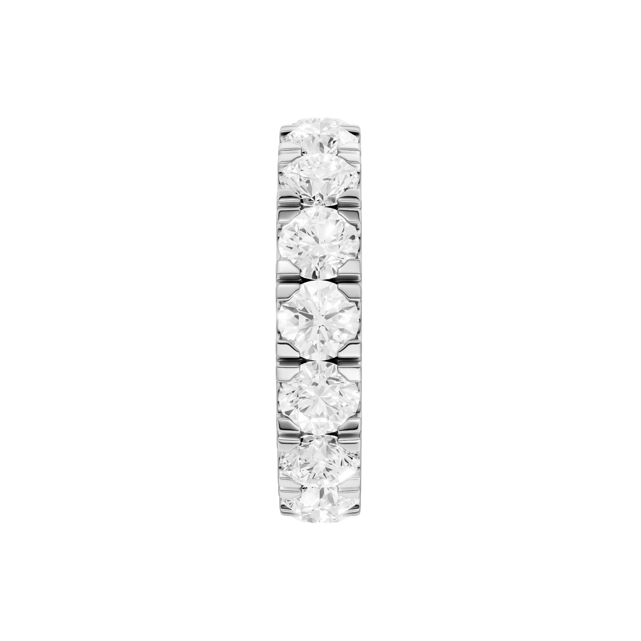 A breathtaking 14k white gold full eternity ring showcasing 4.0 carats of premium round-cut lab-grown diamonds for a seamless ribbon of light.